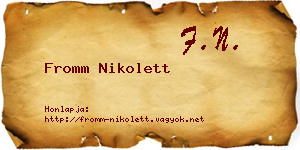 Fromm Nikolett névjegykártya