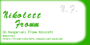 nikolett fromm business card